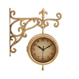 Home Centre Gold Contemporary Wall Clock image 2