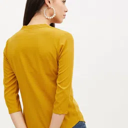 Harpa Women Yellow Solid Top image 5