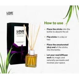 Love Earth Premium Reed Diffuser Lemongrass Scent Toxin-Free Long-Lasting Fragrance image 5
