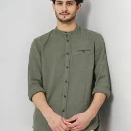 celio* Olive Regular Fit Shirt-image-2
