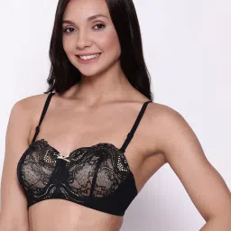 Clovia Black Under Wired Padded Balconette Bra image 4