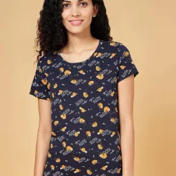 Dreamz by Pantaloons Navy Cotton Printed T-Shirt-picture-3
