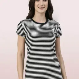 Enamor Black Striped T-Shirt-picture-12