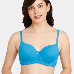 Rosaline by Zivame Blue Under-Wired T-Shirt Bra-image-67
