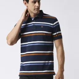 Dragon Hill Multi Slim Fit Striped Polo T-Shirt-image-77