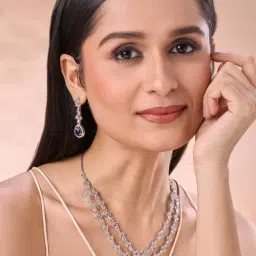 Abdesigns Silver Statement Necklace, Earring & MaangTikka Set-picture-35