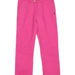 Blue Giraffe Kids Pink Cotton Trousers image 1