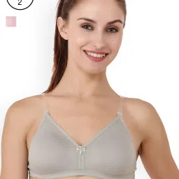 Floret Multicolor Non Wired Non Padded T-Shirt Bra (Pack Of 2) image 2