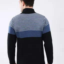 Monte Carlo Men Striped High Neck Long Sleeves Pullover Sweater image 4
