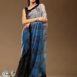 Saree Mall Blue Embellished Sarees With Unstitched Blouse-picture-41