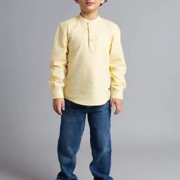 Ed-a-Mamma Boys Yellow Cotton Shirt-picture-4