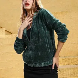 Campus Sutra Green Regular Fit Hoodie image 4