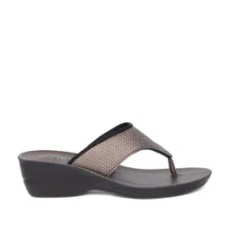 Bata Women's Metallic Thong Wedges-image-62
