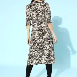 Melon by Pluss Beige Animal Print A-Line Dress image 2