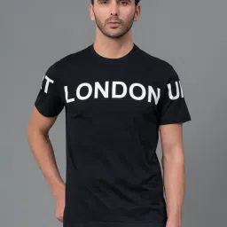 Red Tape Black Regular Fit Graphic Print Cotton Crew T-Shirt image 1