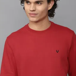 allen solly Men Red Crew Neck Full Sleeves Casual Sweatshirt image 4