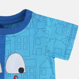 Miniklub Blue Knit Regular Printed T-Shirt image 3