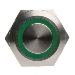 RS PRO Illuminated Push Button Switch Momentary 22.2 mm Cutout DPDT Green LED 250 V AC, 1759252 image 4