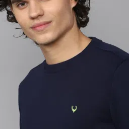 allen solly Men Navy Crew Neck Full Sleeves Casual Sweatshirt image 4