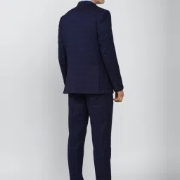 Van Heusen Navy Slim Fit Checks Four Piece Suit image 2