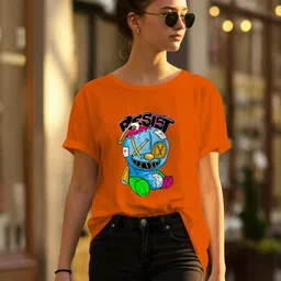 Dagcros Girls Cotton Oversized Graphic Loose Fit Casual T-Shirt-picture-51