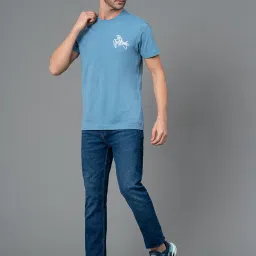 Red Tape Blue Regular Fit Graphic Print Cotton Crew T-Shirt image 5