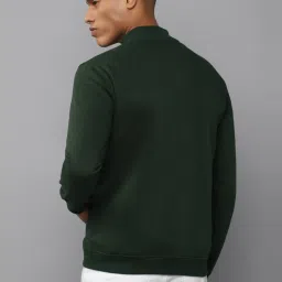 allen solly Men Olive Stylized Neck Full Sleeves Casual Sweatshirt image 2