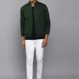 allen solly Men Olive Stylized Neck Full Sleeves Casual Sweatshirt image 5
