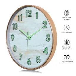 RANDOM Golden Plastic Round Wall Clock image 4