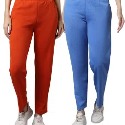 Vimal Jonney Red & Blue Regular Fit Mid Rise Track Pants - Pack of 2 image 1