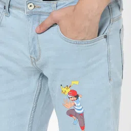 celio celio* Blue Pokemon Print Jeans image 4