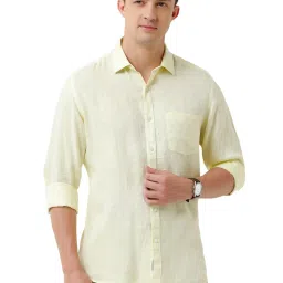 Linen Club Yellow Contemporary Fit Shirt image 1