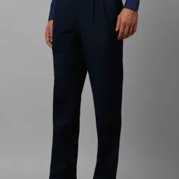 Louis Philippe Navy Regular Fit Trousers image 3