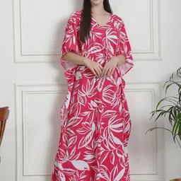 Secret Wish Women Floral Printed Kaftan Nightdress-image-69