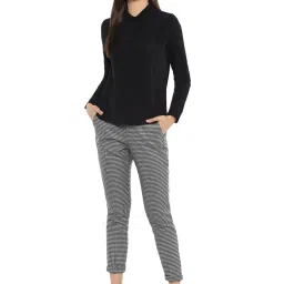 Van Heusen Black & White Printed Trousers image 4