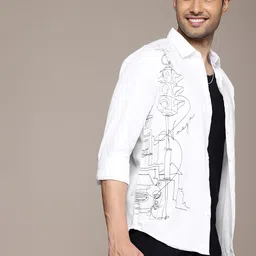 WROGN Pure Cotton Printed Casual Shirt-image-57