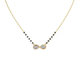 Anouk Gold-Plated Artificial Stones Studded & Beaded Infinity Mangalsutra image 5