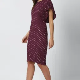 Van Heusen Maroon Printed Dress image 3