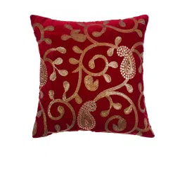 HOSTA HOMES Maroon & Gold Velvet Cushion Covers - Set of 2 image 2