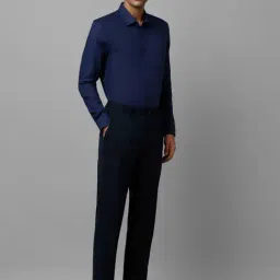 Louis Philippe Navy Regular Fit Trousers image 5