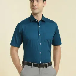 Allen Solly Blue Cotton Slim Fit Shirt-image-91