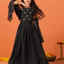 Fashion Dream Girls Black Embellished Choli and Lehenga with Dupatta-image-6