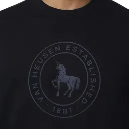 Van Heusen Black Cotton Regular Fit Printed Sweatshirt image 4