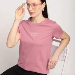 R&B Light Pink Cotton Graphic Print Regular Fit T-Shirt-picture-11