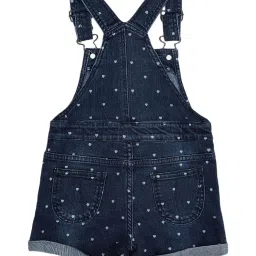 Pantaloons Junior Medium Blue Cotton Printed Dungaree image 2