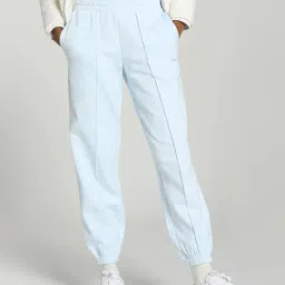 Puma Blue Cotton High Rise Sweat Pants-image-77