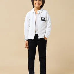 U.S. Polo Assn. Kids Boys Self Design Shirt Collar Front-Open Sweatshirt-picture-28