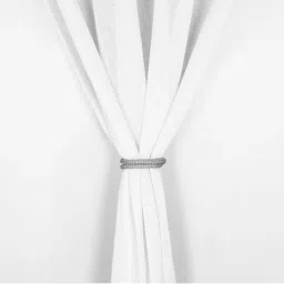 Story@Home White 300 GSM Silk Dual-Layer Blackout & Sheer Window Curtain image 4