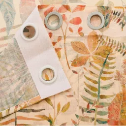 Story@Home Polyester Window Curtain 5 Feet Long, Cream & Blue, Floral image 3