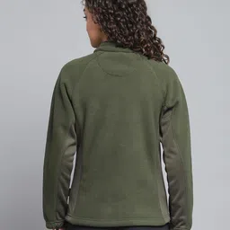 rock.it from house of Monte Carlo Womens Solid Olive Mock Neck Full Sleeve Sweatshirt_2240102724 image 5